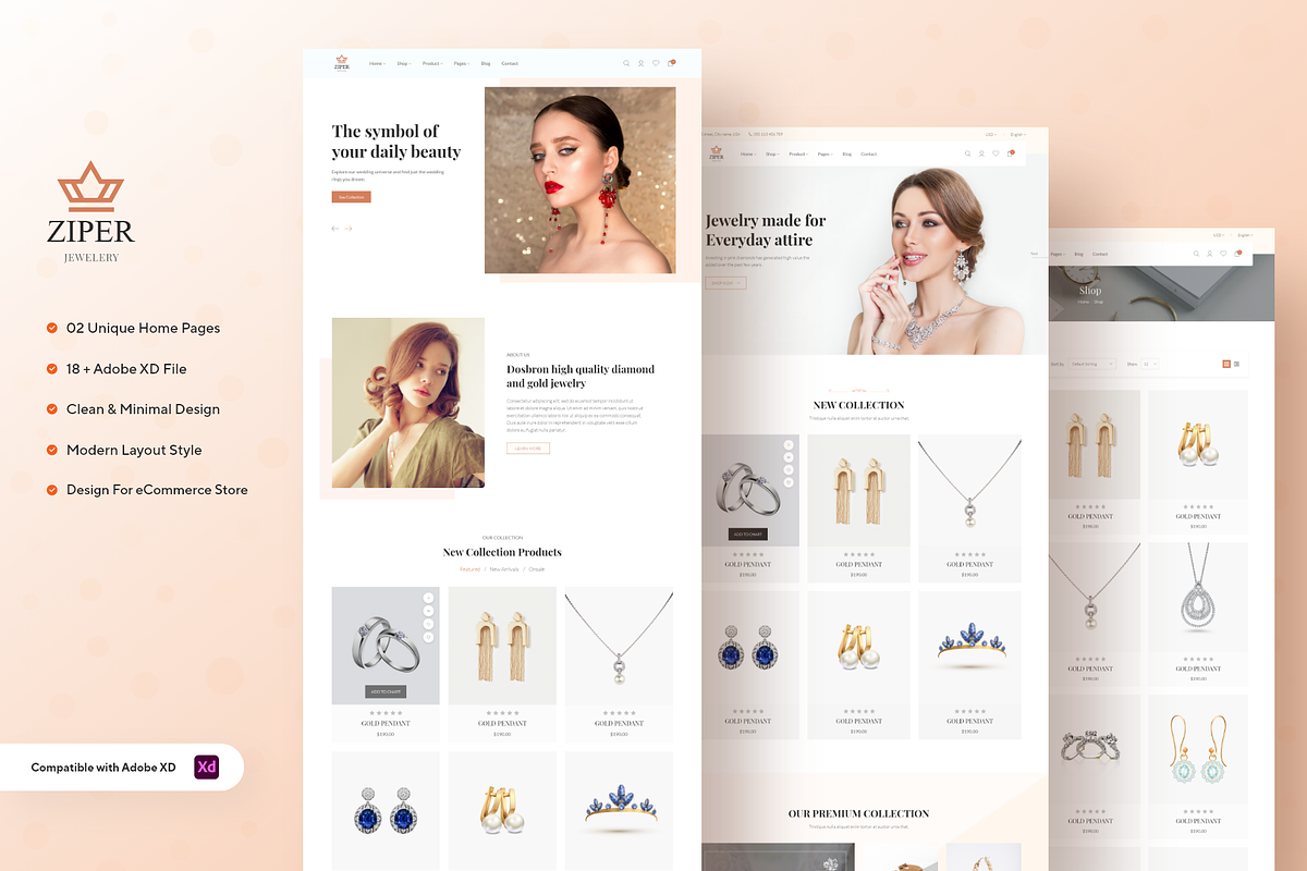 Ziper - Jewelry & Fashion E-Commerce, a Landing Page Template by Clow Studio (Photo 1 of 4)
