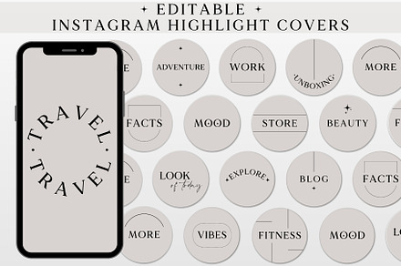 Beige Instagram Highlight Covers, a Social Media Template by Boltik Studio