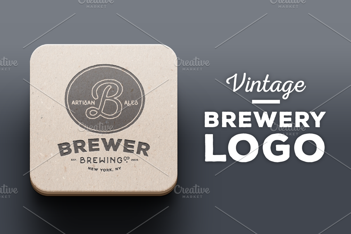 Brewery / Beer Logo I, Vintage, an Object Graphic by Onyx Templates (Photo 1 of 2)