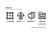 30 International Women's Day Icons, an Outline Icon by Side Project (Thumbnail 3 of 7)