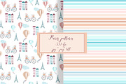 Beige Paris Seamless Pattern Set, a Pattern Graphic by Oksana Dovhopol Art (Thumbnail 1 of 13)