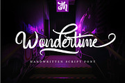 Wondertime - Handwriting Script Font, a Script Font by FHFont (Thumbnail 1 of 7)