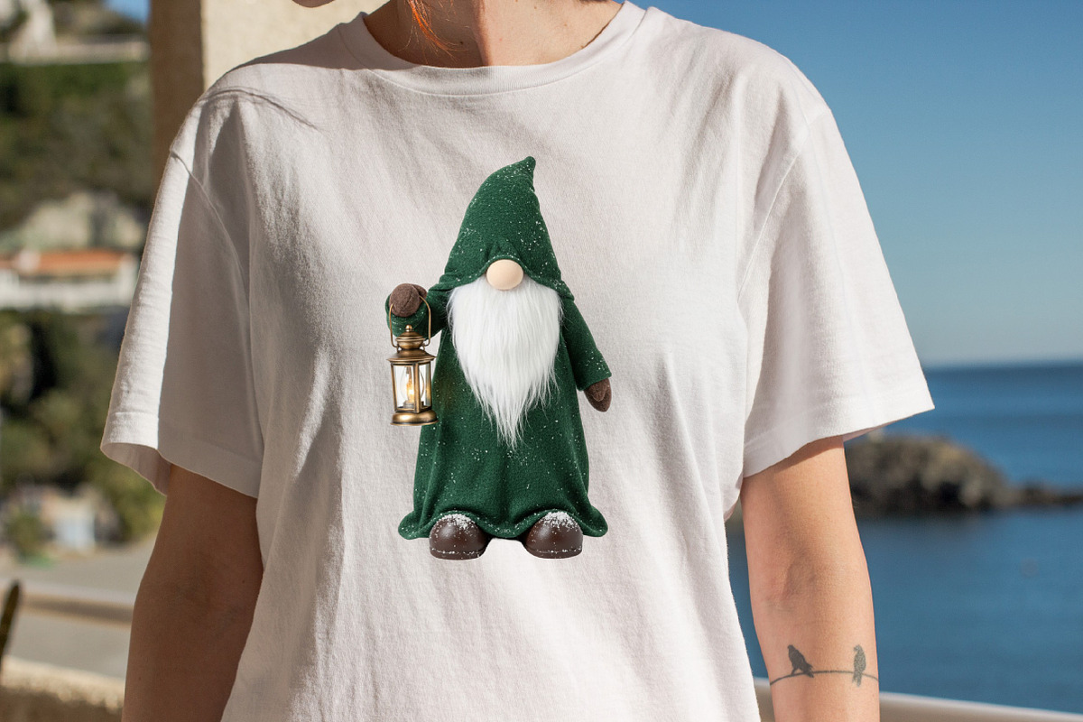 Watercolor Green Christmas Gnomes, an Illustration by SVGArt (Photo 8 of 8)
