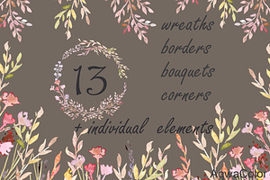 Watercolor clipart Delicate herbs