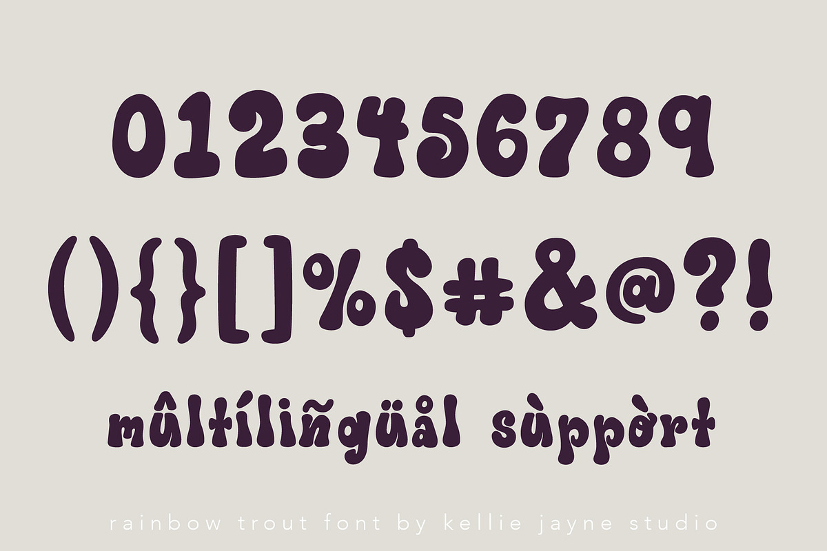 Rainbow Trout Bubble Font, a Handwritten Font by Kellie Jayne Studio (Photo 9 of 10)