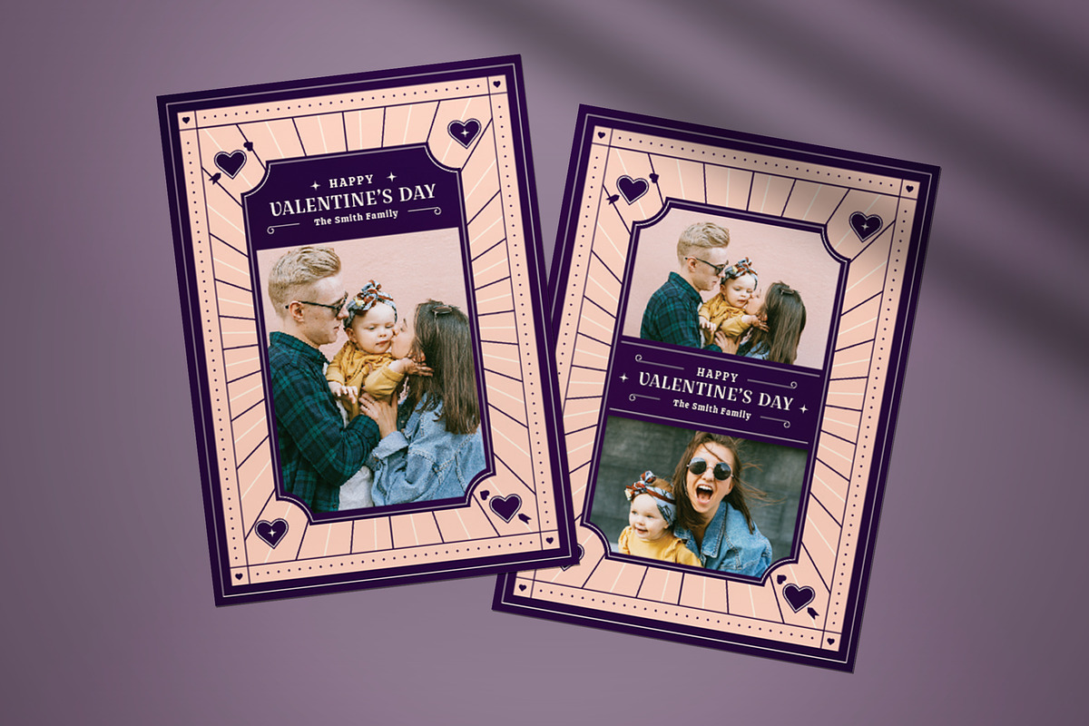 Valentine Day Greeting Card, a Card Template by graphicook (Photo 4 of 4)