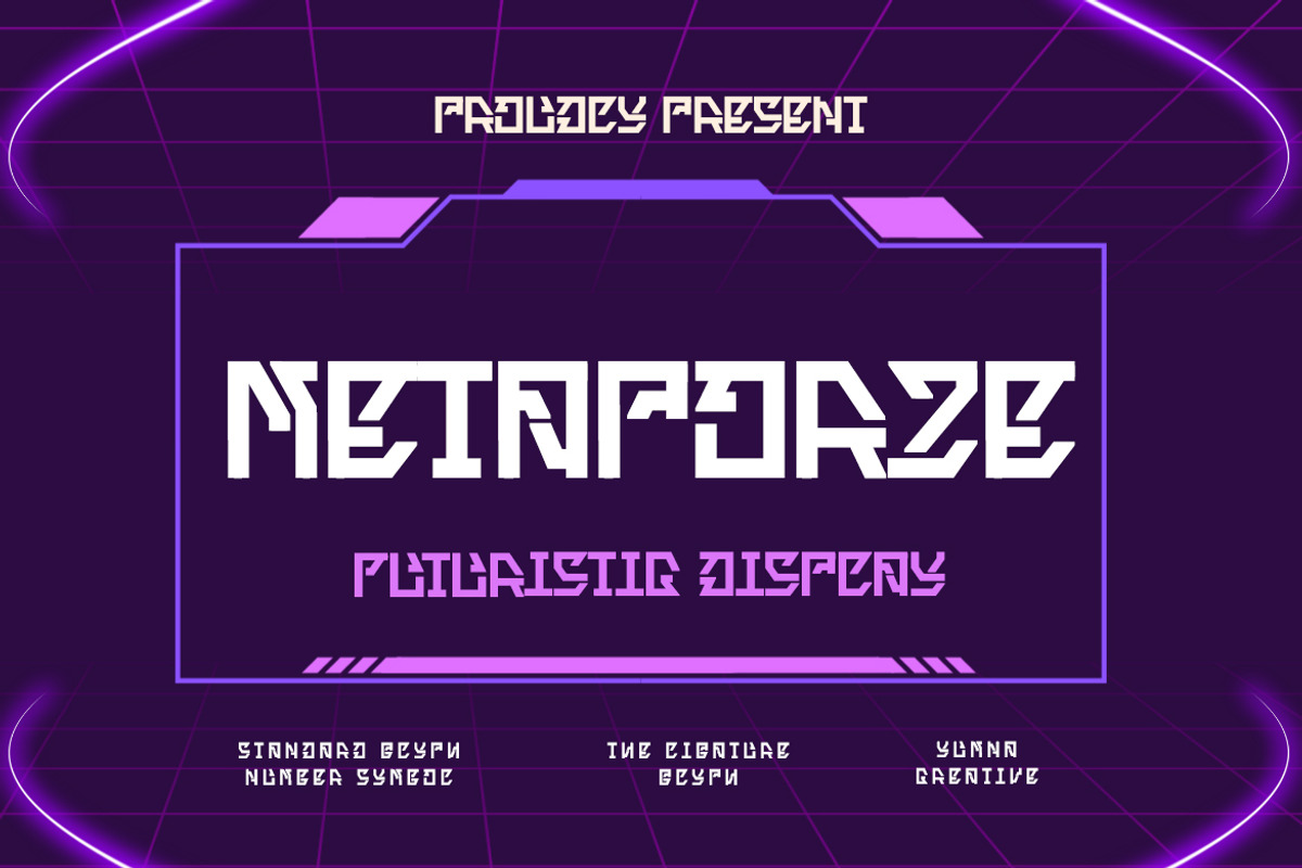 Metaporze - Futuristic Font, a Sans Serif Font by Dhabee (Photo 1 of 9)