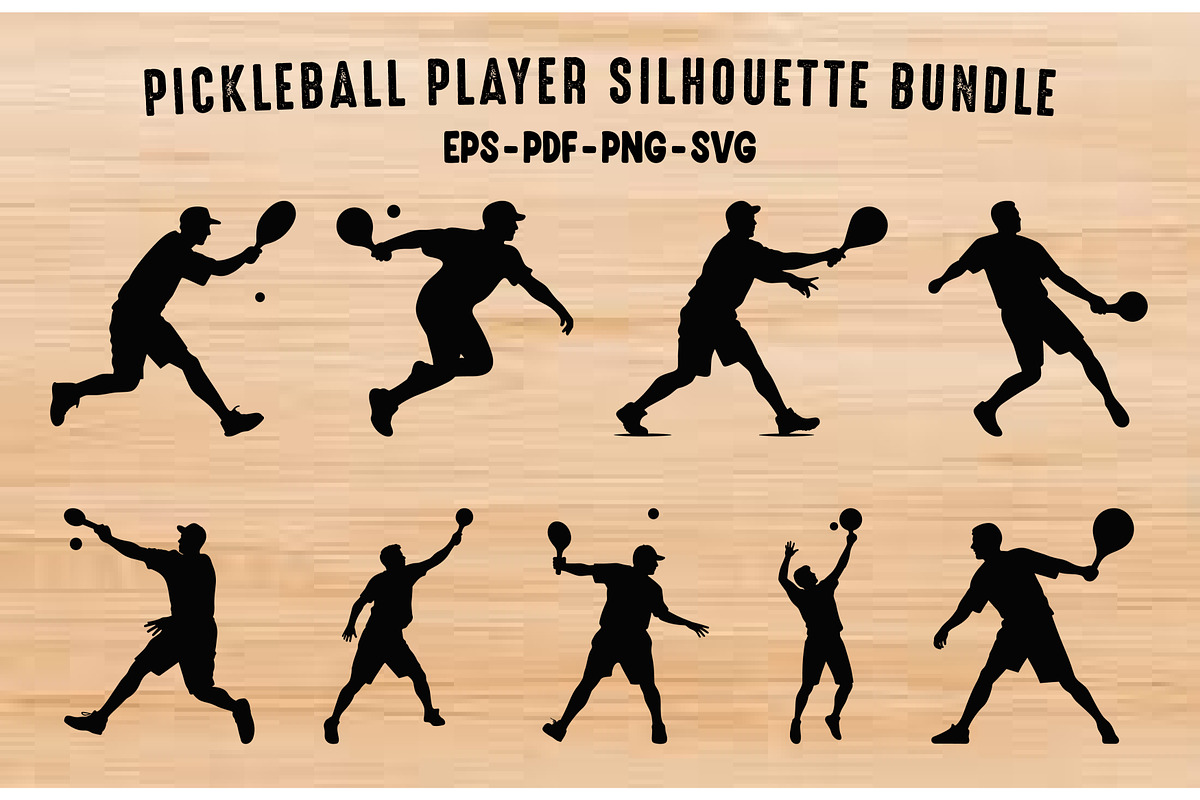 Pickleball Player Silhouette SVG Set, a Person Illustration by Gfx Expert Team (Photo 1 of 3)