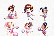 Watercolor pastel gymnastics clipart, a Sport Illustration by Invite to Clipart (Thumbnail 6 of 7)