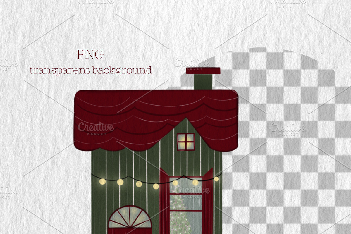 Christmas Houses Village Clipart, a Decorative Illustration by Oleksandra Illustrates (Photo 5 of 14)