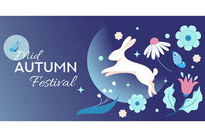 Mid Autumn Festival Banner, an Illustration by JeanBet