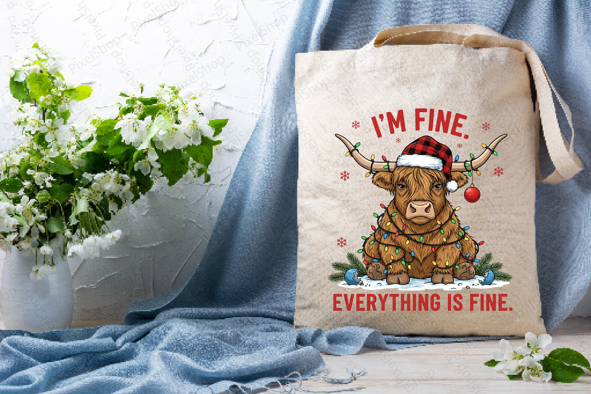 I'm Fine Everything is Fine Xmas Png, an Illustration by DreamPrint404 (Photo 7 of 7)
