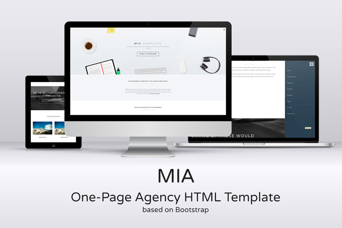MIA One-Page Agency HTML Template, a Bootstrap Template by Elegrad Design Agency (Photo 2 of 2)