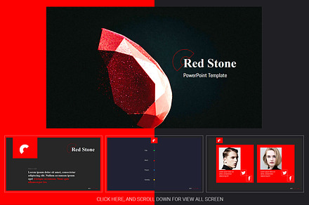 Red stone PowerPoint Template
