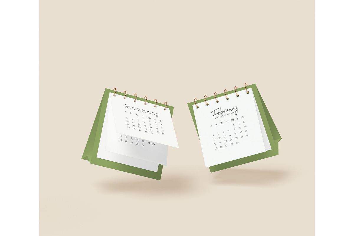 Set of rectangle calendar mockup, a Product Mockup by mockupocka (Photo 9 of 12)