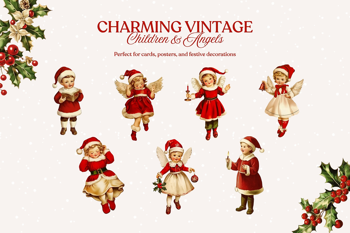 Vintage Christmas Collage Elements, an Object Graphic by Design Alchemy Studio (Photo 3 of 10)
