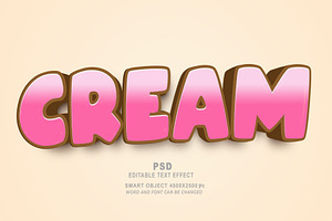 Cream Editable Text Effect PSD, a Layer Style Add-On by TrueVector