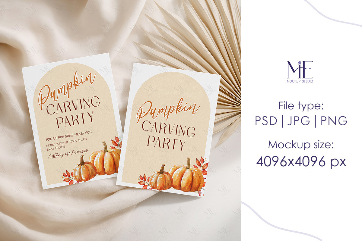 Double Greeting Invite Cards Mock-up, an Advertising Mockup by Mie Mockup Studio (Photo 7 of 7)