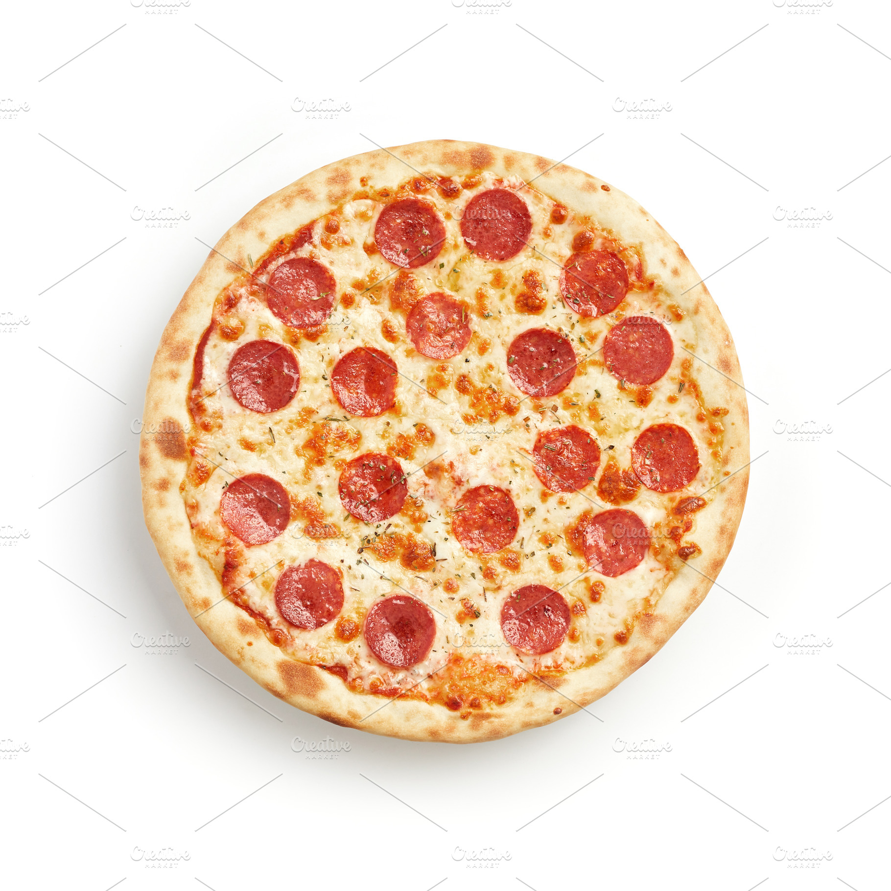 Pepperoni pizza isolated, a Food & Drink Photo by grycikua