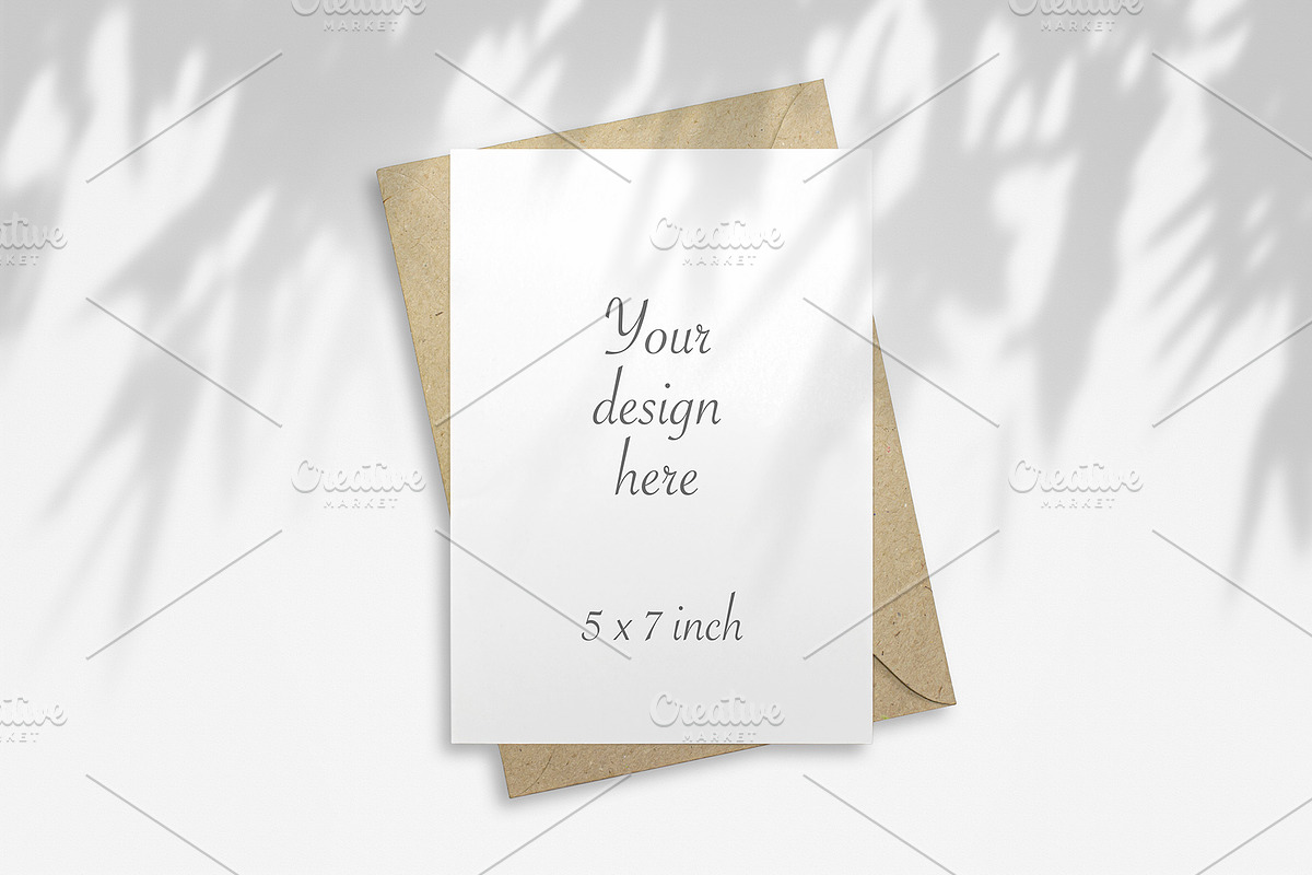 Card on cardboard envelope mock-up, a Print Template by ItemBridge (Photo 1 of 2)