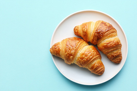 French pastry croissants, fresh baked, a Food & Drink Photo by AlyaAnd