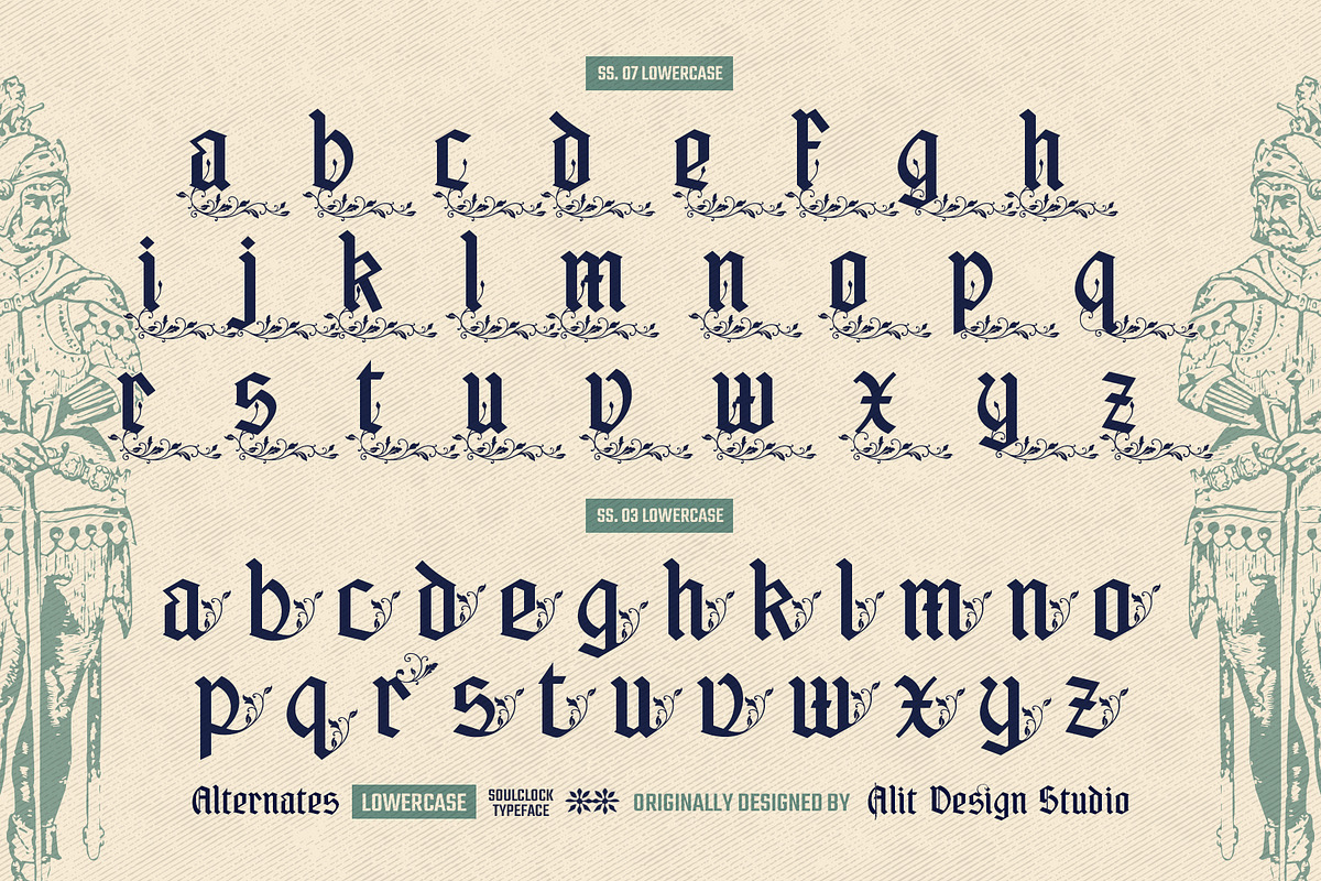 Soul Clock Typeface, a Blackletter Font by alit design (Photo 19 of 20)