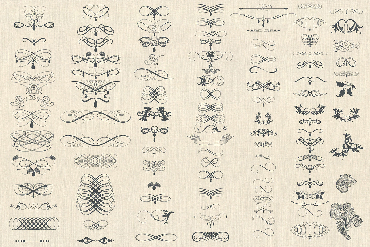 Bundle of vector vintage flourishes, an Object Graphic by FleurArt (Photo 3 of 19)