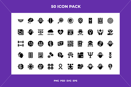 Mental health icons, an Outline Icon by Wencory