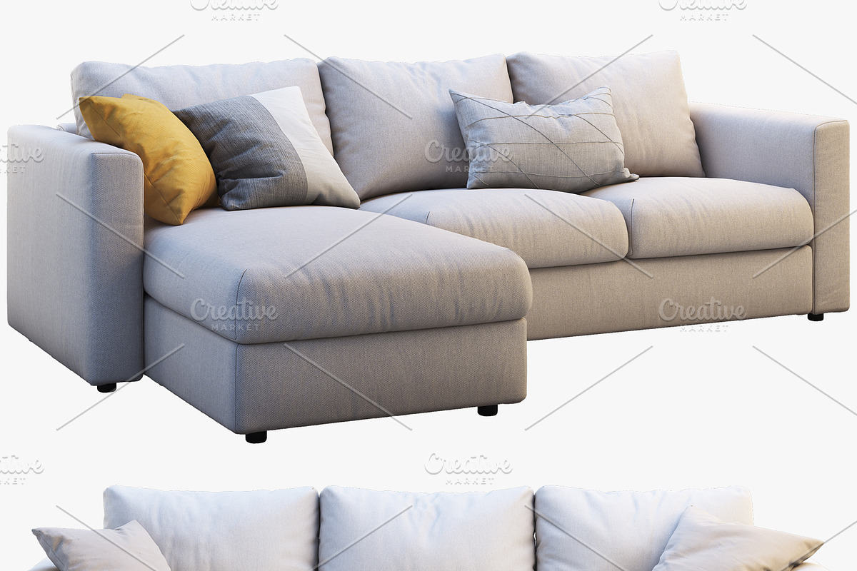 Three-seat sofa (2 options) 3D model, a Furniture 3D Model by 3dmitruk (Photo 1 of 16)