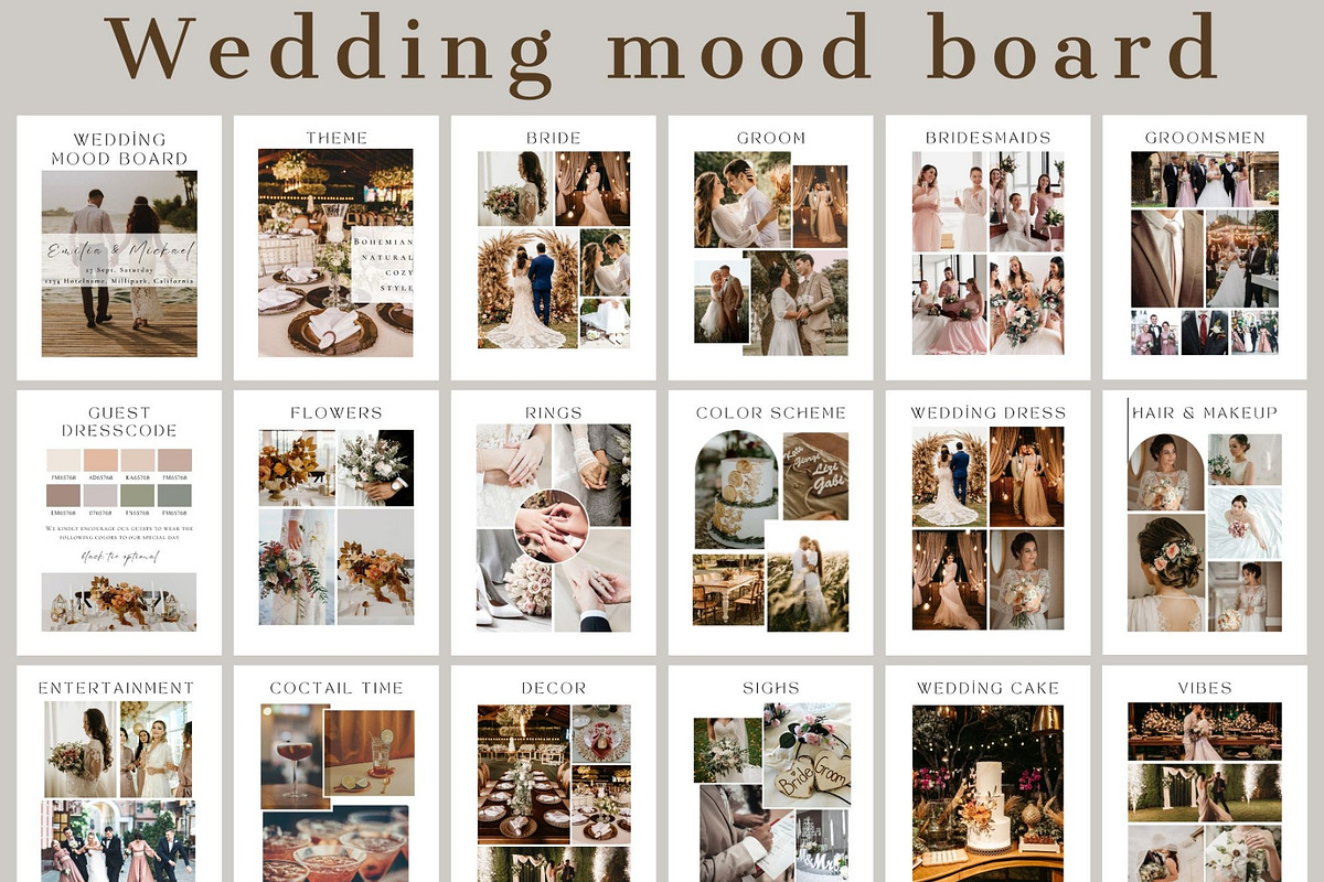 Wedding mood board template, a Stationery Template by EvaTemplates (Photo 5 of 10)