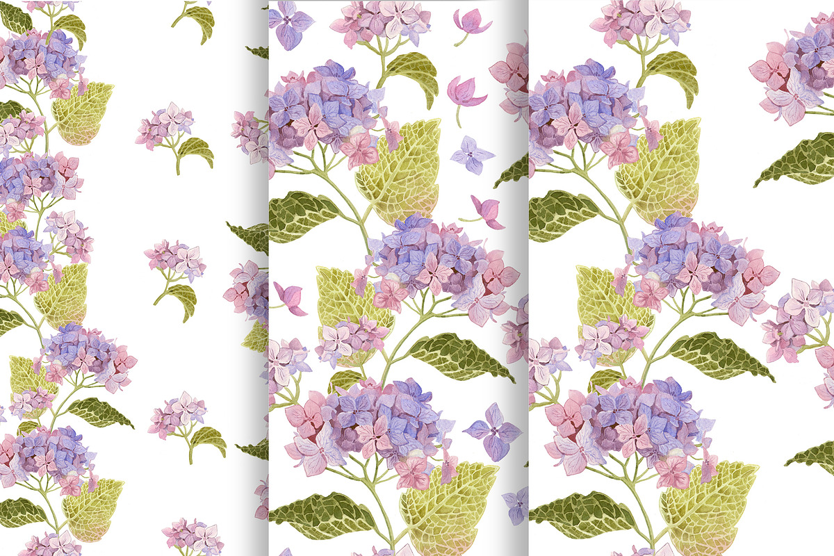 Watercolor  flowers of hydrangea, a Card Template by Nejumi (Photo 3 of 5)