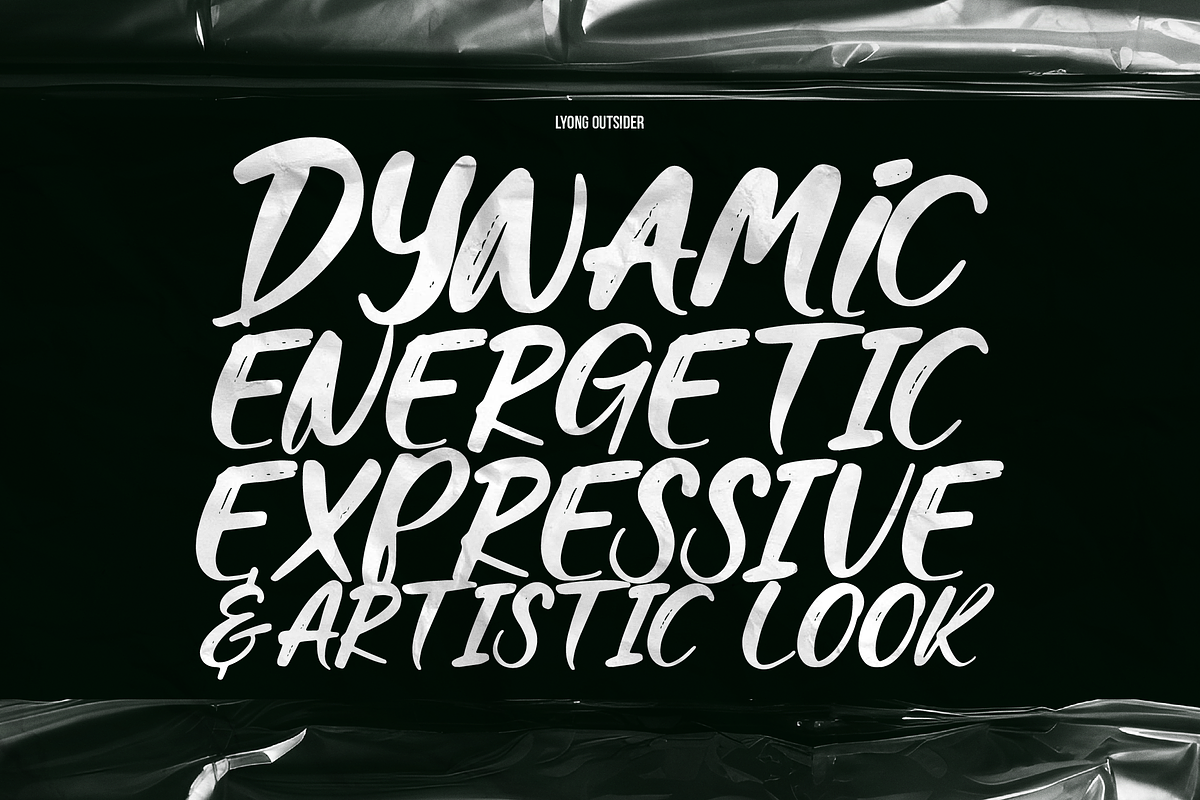 Lyong Outsider | Hand Drawn Brush, a Handwritten Font by Denustudios (Photo 5 of 13)