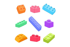 building blocks set cartoon vector, an Object Illustration by pikepicture