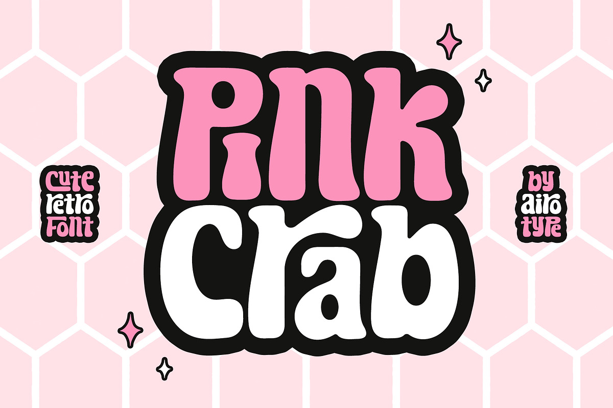 Pink Crab - Cute Retro Font, a Serif Font by Airotype (Photo 1 of 10)