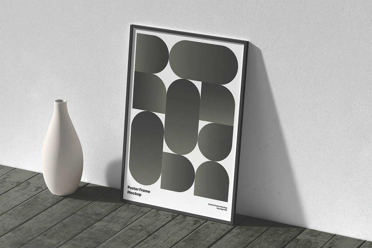 Minimalist Poster Wall Frame Mockup, a Packaging Mockup by DesignRushMarket (Photo 10 of 16)