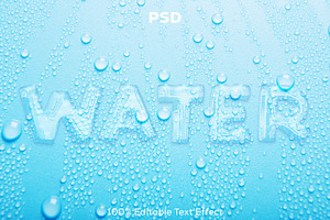 Water 3D Editable Blue Text Effect