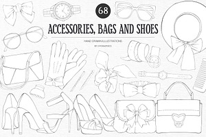 Accessories, Bags and Shoes, an Object Illustration by GVGraphics