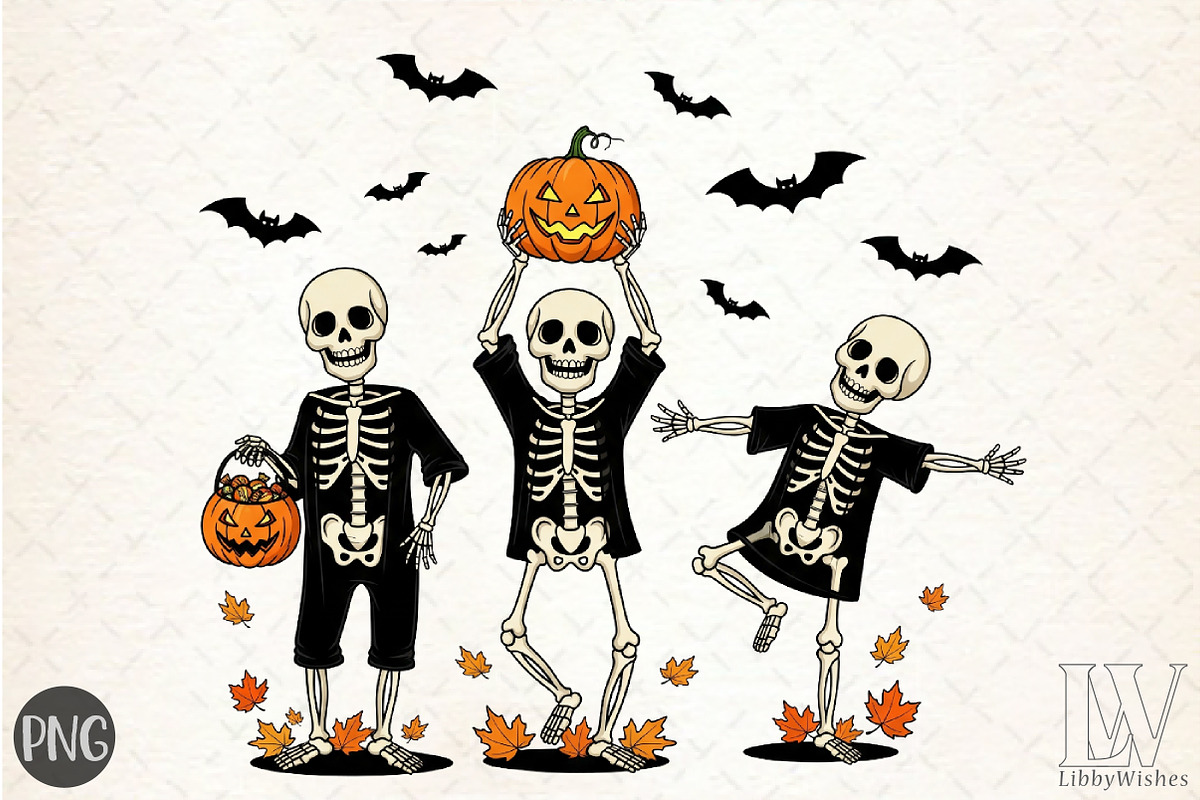 Dancing Skeleton Halloween Pumpkin P, a Graphic by Libby Wishes (Photo 1 of 6)