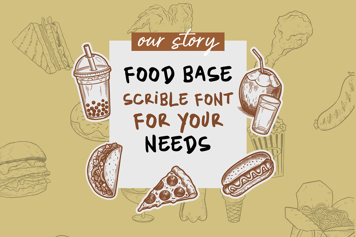 Quick Scribble - Food Base Font, a Handwritten Font by Inviline.co (Photo 3 of 12)