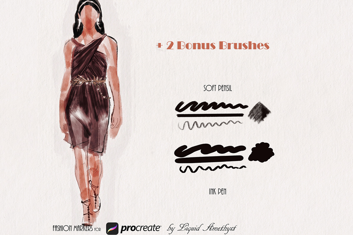 Fashion Markers Set for Procreate, a Brush Add-On by Liquid Amethyst Art (Photo 11 of 11)