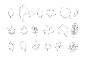 leaves outline icons collection, an Outline Icon by nicollr's store