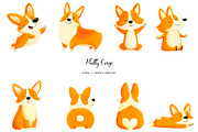 Watercolor cute corgi clipart, an Animal Illustration by Art and Funny (Thumbnail 2 of 5)