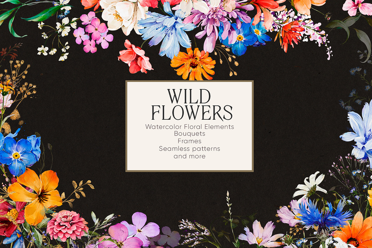 Watercolor Wildflowers & Leaves, a Decorative Illustration by Damian Roh (Photo 3 of 24)