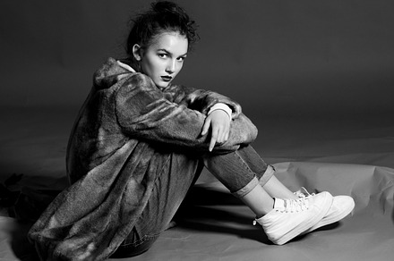 Fashion woman in  brown fur coat pose containing luxury, attractive, and, a Beauty & Fashion Photo by Serovphoto