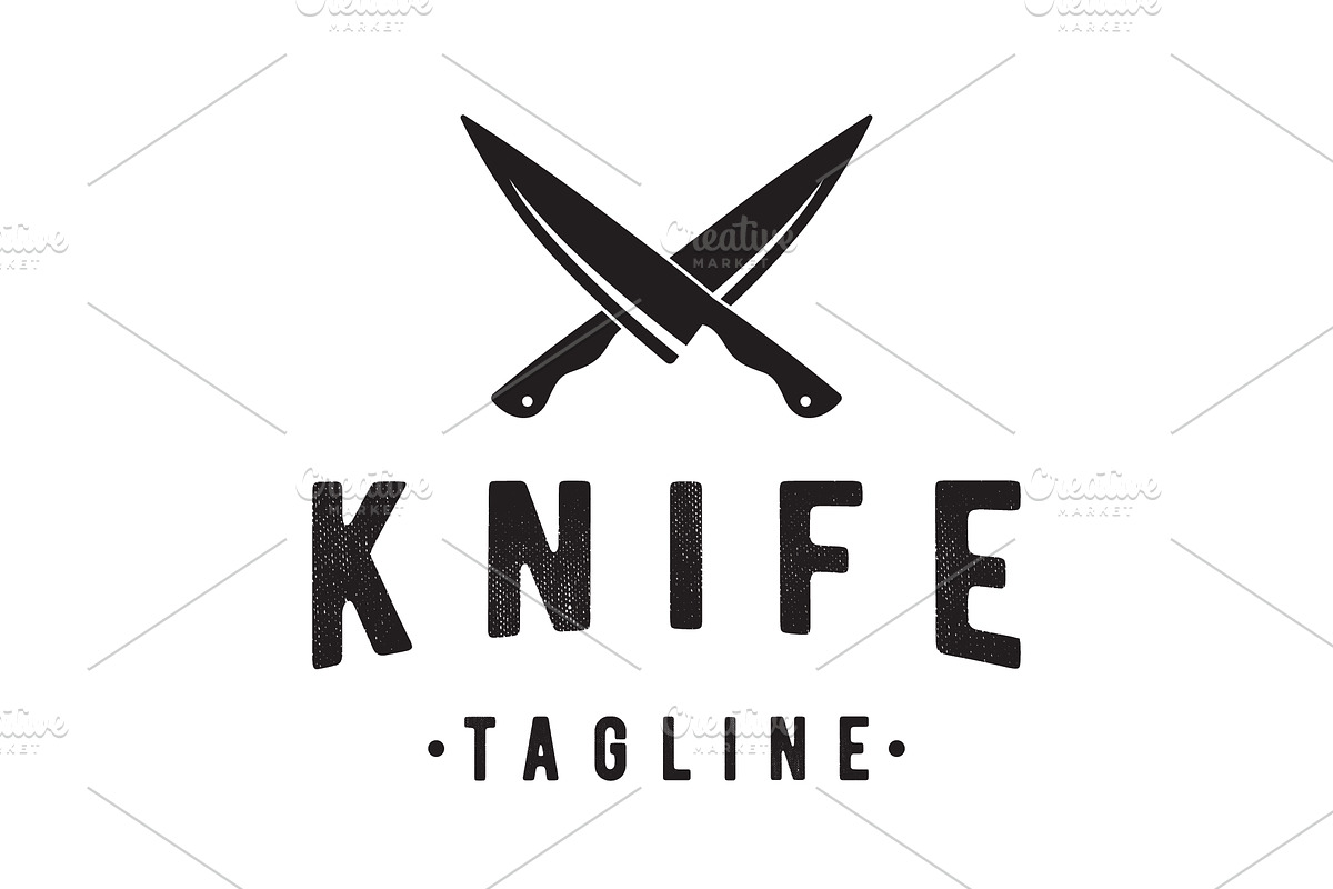 Retro vintage crossed knives logo., a Branding & Logo Template by LOGOCREATIVE