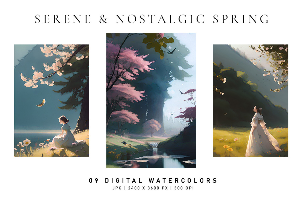 Serene and Nostalgic Spring, a Decorative Illustration by Digital Art Creations (Photo 3 of 6)