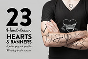 Hand-drawn Hearts & Banners, an Illustration by Graphic Goods Co (Thumbnail 1 of 4)