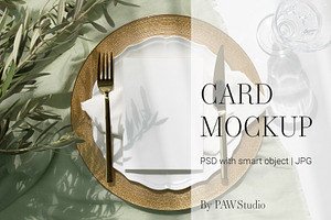 Card Mockup 5x7 Menu, a Merchandise Mockup by PawMockups