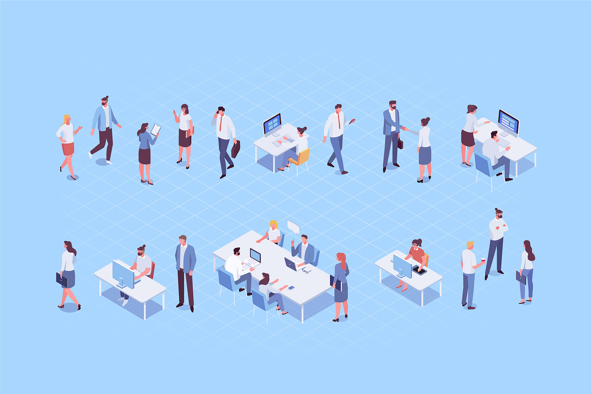 Isometric Business People Vector Set, a Finance Illustration by Vector_Art (Photo 9 of 14)