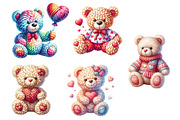 Faux Yarn Valentines Teddy Bear, an Illustration by Dream Creation (Thumbnail 5 of 5)